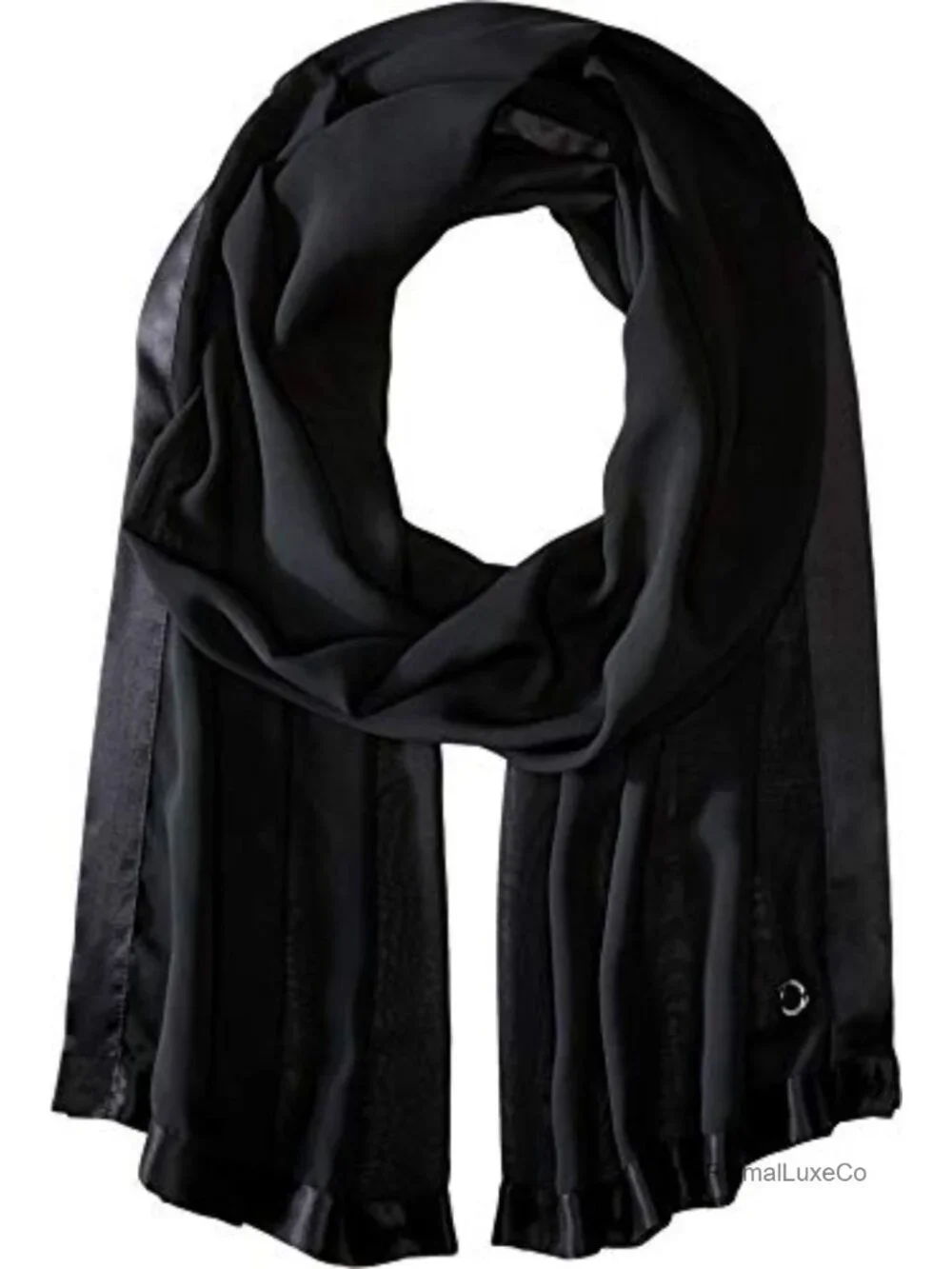 Women's Satin Border Chiffon Scarf Lightweight Evening Wrap